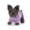 Jellycat French Bulldog Dog with Purple Sweater Stuffed Animal, 7.5