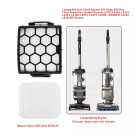 Compatible with Shark Navigator Lift-Away 2 HEPA + 4 Foam & Felt Filter for Shark LA300 LA301 LA302 LA502 Vacuum Cleaner