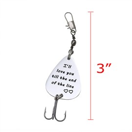 Melix Home Fishing Lure Gift for Boyfriend Husband I'll Love You Till The End of The Line Christmas Valentine's Day Tackle Box Fisherman Gift for Husband (White)