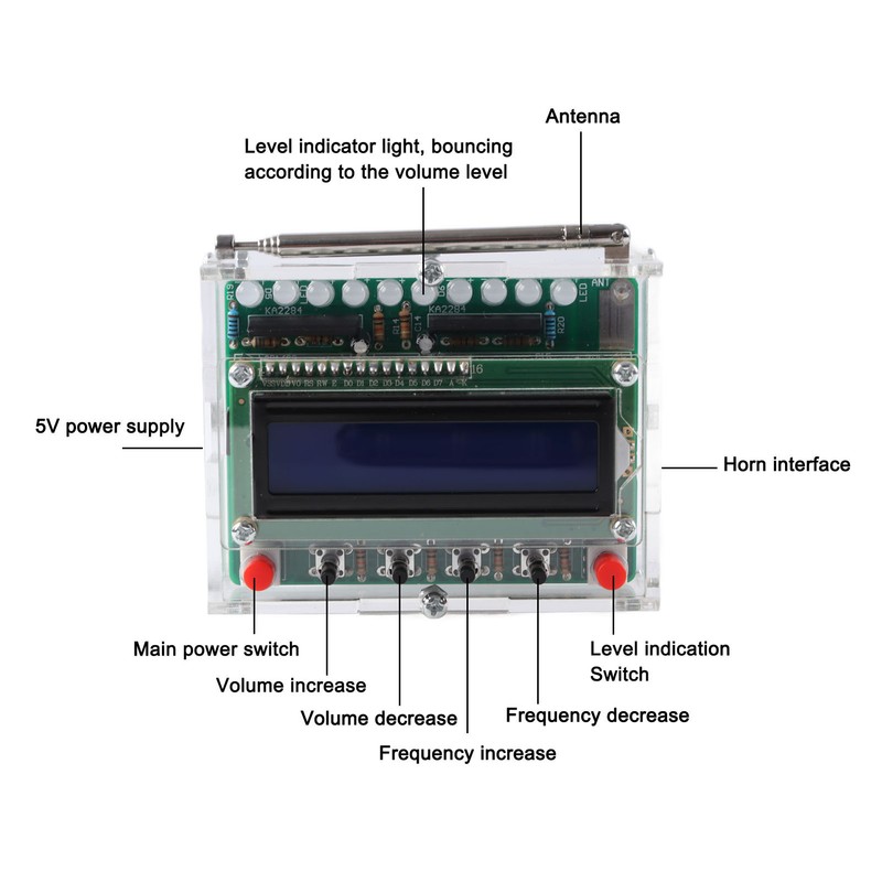 DIY FM Radio 87 To 108MHz LCD Display Digital Radio