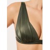 CALZEDONIA Woman's Graduated Padding Triangle Swimsuit Top Shiny Satin in
