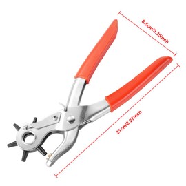 Hole Pliers, Belt Hole Pliers, Belt Hole Pliers, Leather Hole Puncher, Leather Belt Puncher, Punch Pliers for Leather, Professional Revolving Punch Pliers, Leather Hole Punch Belt Puncher, 6 Sizes,