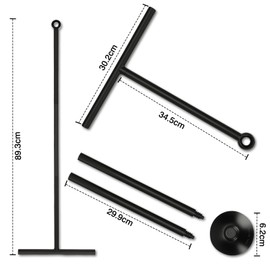 Romon Tergivetro per Doccia, Lama in Gomma 30cm Pulisci Vetri, Maniglia Regolabile 3 Posizioni (34.5-89cm) Tira Acqua da Doccia per Vetri & Pavimento​, Accessori per Casa, Supporto Incluso, Nero