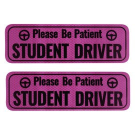 2PCS Student Driver Magnet for Car,Bright and High Reflective Student Driver Sticker Magnet for Car,Universal New Driver Sticker Reminds Others to Please Be Patient 9.49"x3"