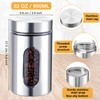 Mimorou 3 Pcs Stainless Steel Canister Set with Glass Windows