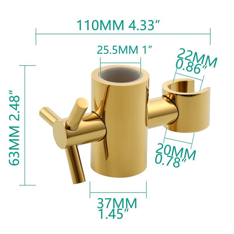 Tecmolog Adjustable Hand Held Shower Bracket Brass Shower Head Holder