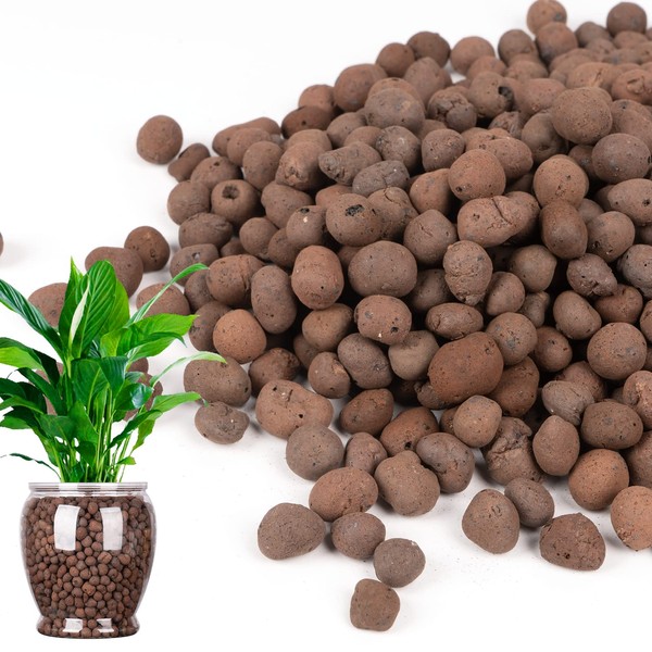 GASPRO 5lb LECA Expanded Clay Pebbles for Plants, Hydroponics, Aquaponics, 100% Natural Leca Balls for Soil Root Development, Orchid Potting Mix, Drainage and Reusable, 4-16mm
