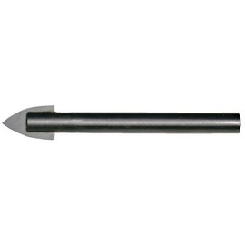 Cle-Line C20720 Glass and Tile Carbide-Tipped Specialty Drill, High Speed Steel with Carbide Tip, Bright Finish, Straight Shank, 60-Degree Radial Point, 1/4" Drill Diameter