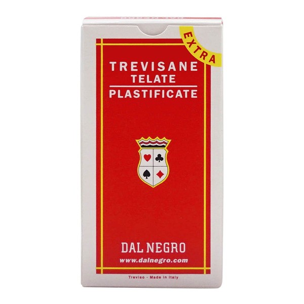 Dal Negro Trevisane 114 Extra 014006 Italian Regional Playing Cards, Red Case - Deck of 40 Cards [ Italian Import ]