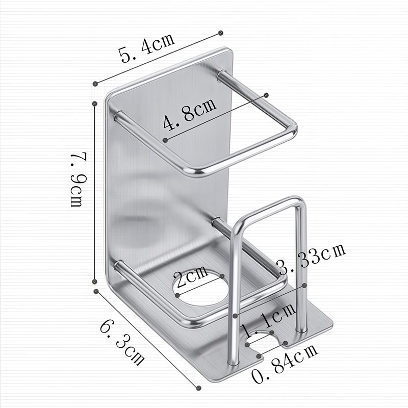 HANZE Toothbrush Holder 304 Stainless Steel Adhesive Wall Mounted 3