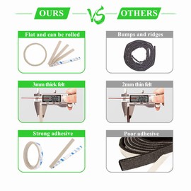 Furniture Felt Pads Strips 20pcs Pack 1/2 x 6 Inches Self Adhesive Beige Furniture Pads Anti Scratch Felt Pads Heavy Duty 3mm Floor Protector for Chair Feet for Hardwood Floor