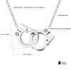 dsanbo Women's Necklace Stainless Steel Pendant Handcuffs Cubic Zirconia Love