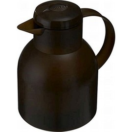 Emsa Samba 509820 Insulated Jug, 1 Litre, Quick Press Closure, 100% Leak-Proof, 12 Hours Hot, 24 Hours Cold – Translucent Dark Brown