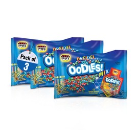 Only Kosher Candy Oodles Dreidel, Mix Flavored Tiny Tangy Fruity Chews Candy Kosher Certified Dreidel Shaped 12 Pouch Bags for All Occasions (Pack of 3)