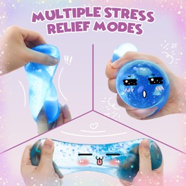 Aooess Toys for 3-8 Year Old Kids: Water Drop Stress Ball for Anxiety Relief Stress Fidget Toys Gifts for Age 3 4 5 6 7 8 Years Old Boys Girls Birthday Presents Squishy Sensory Toys for Adults (Blue)