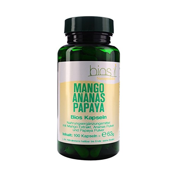 Bios Mango Pineapple Papaya, 100 Capsules, Pack of 1 (1 x 63 g)