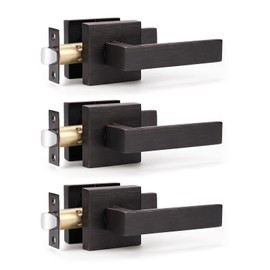 KNOBWELL Oil Rubbed Bronze Interior Door Handles Heavy Duty Door Levers Passage Door Handle Set Durable Door Hardware, Left or Right Handing, Easy Installation 3 Pack 2.07 lb One Lever