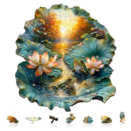 Jigfoxy Wooden Puzzle Adult, Chameleon Wooden Puzzle Adult, Unique Wooden Animal Puzzle, Family and Friends L-34 x 31.8 cm, 255 Pieces