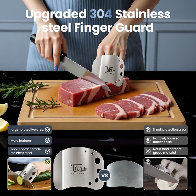 SYOKAMI Finger Guards for Cutting Food, Protects Women’s Fingers and