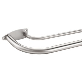 Double Curtain Rod for 28-48 Inches Windows, Blackout Wrap Around Window Curtain Rods，1-inch Heavy Duty Adjustable Room Darkening Rustic Dual Drapery Curtain Rods for Livingroom, Kitchen, Patio