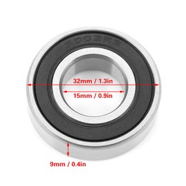 6002-2RS Ball Bearings, Pack of 10 Skateboard Bearings Metal Double Shielded Miniature Deep Groove Ball Bearings Double Rubber Seal Bearing for Skateboards, Inline Skates, 15mm x 32mm x 9mm