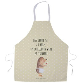 Mr. & Mrs. Panda Cooking Apron Hedgehog Wine Gift BBQ Apron Men Cooking Apron Men Animal Motifs Funny Sayings Cooking Apron Women Animals Good Mood Wine Saying Women's Apron Kitchen Apron, yellow