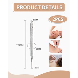 MOPZIJA 2 x Acupressure Pen Meridian Pen Stainless Steel Acupressure Rod Ball Diameter 2.5 mm Diameter 4.5 mm Acupuncture Sticks for Acupressure, Acupressure Pen, Acupuncture Pen, Physiotherapy Gifts