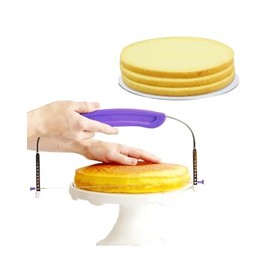 (1 wire) - Prokitchen Adjustable Small Cake Leveller Cutter Slicer with Stainless Steel Wires and Purple Handle for Professional Baking Tools