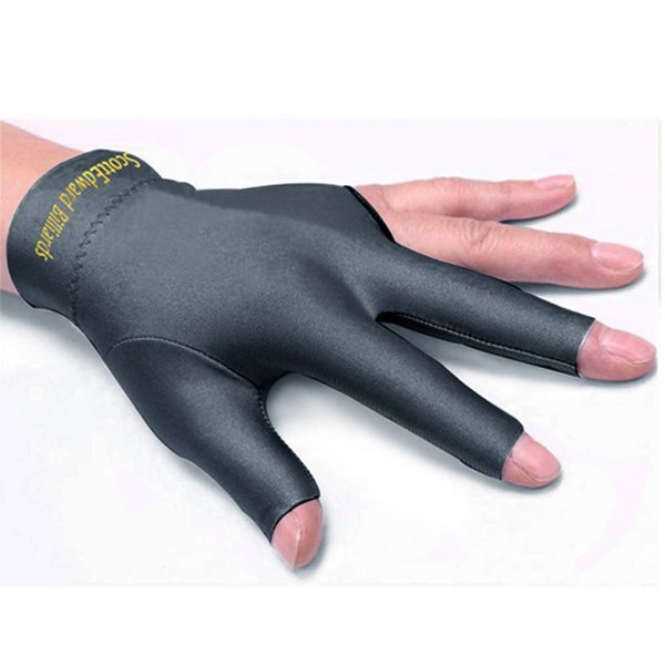 Scott Edward 10pcs/Set 3 Finger Billiard Gloves Pool Cue Gloves Spandex Lycra for Left Hand Men/Women, Grey