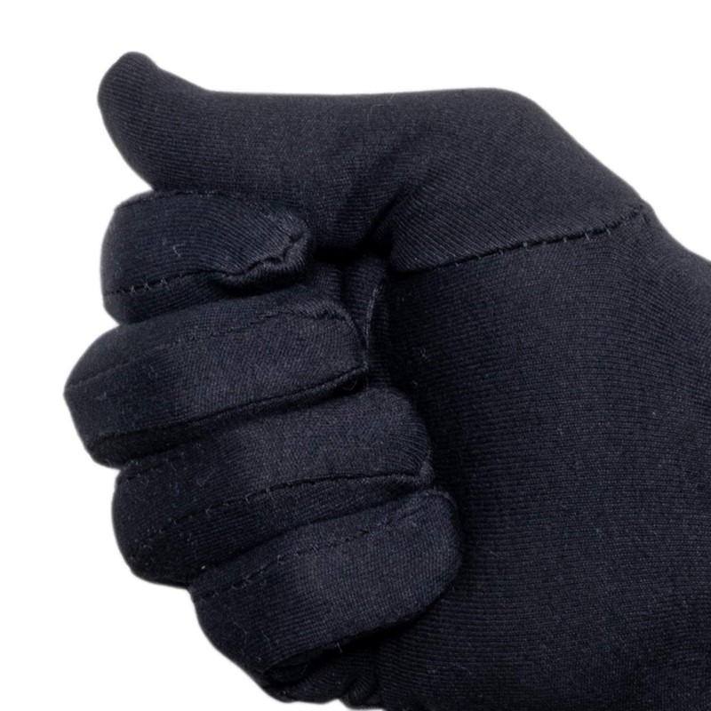 Cotton Gloves, 12 Pairs, Oekotex, Heavy, Reinforced, White, black, 579-BL