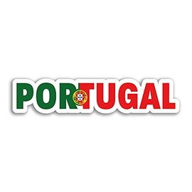2 x 10cm Wide Portugal Vinyl Stickers - Portuguese Flag Europe Travel Sticker #75236