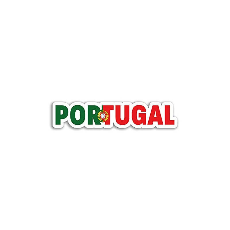 2 x 10cm Wide Portugal Vinyl Stickers - Portuguese Flag