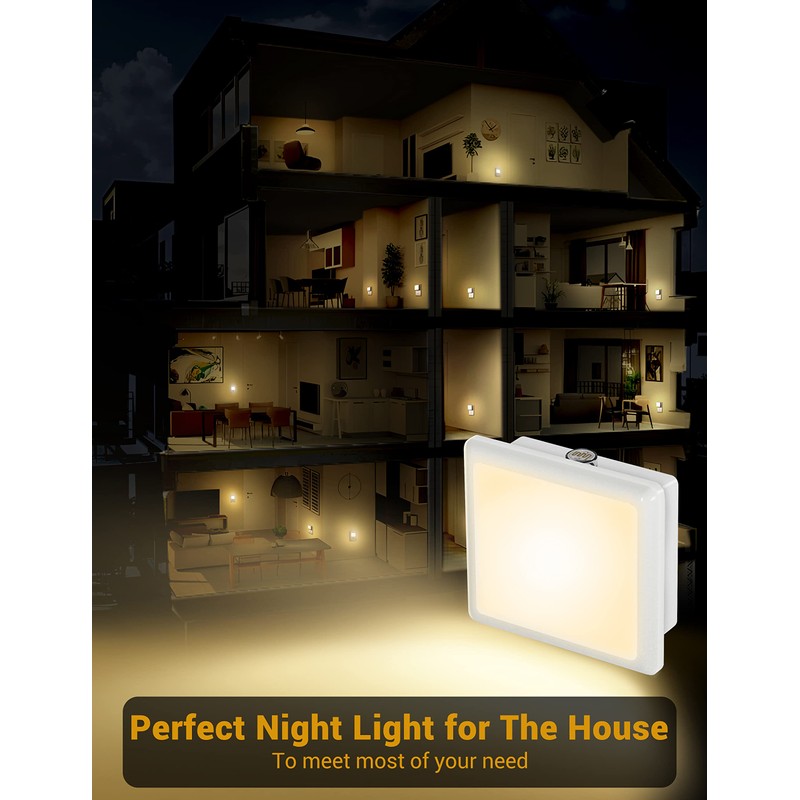 JandCase Night Light, 4 Pack Night Lights Plug into Wall