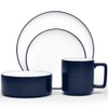 Noritake ColorTex Stone Navy 4-Piece Place Dinnerware Setting in Blue/White.,