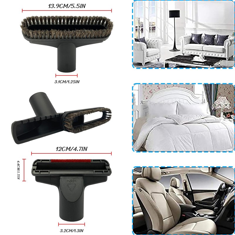 PRETEC Wet Dry Shop Vac Attachments Brushes for Vac Accessories,