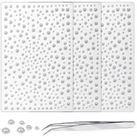 325 piezas de calcomanías de perlas autoadhesivas pequeñas y redondas, calcomanías de gemas faciales de 3-6 mm, calcomanías de strass para pegar, adornos para cabello, cara, ojos, uñas, maquillaje