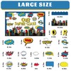 FYSUIMU 52Pcs Super Themed Hero Bulletin Board Decoration Set Cityscape
