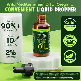 MAJU CV90 Oil of Oregano (2oz) - Seasonal Wellness Support, Throat, Immune Function