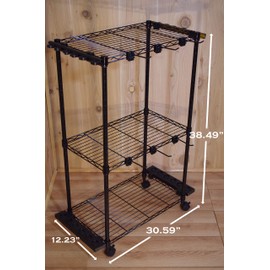 Old Cedar Outfitters Rolling Rod Cart and Tackle Trolley Holds 12 Rod and Reel Combo for Garage and Home Storage