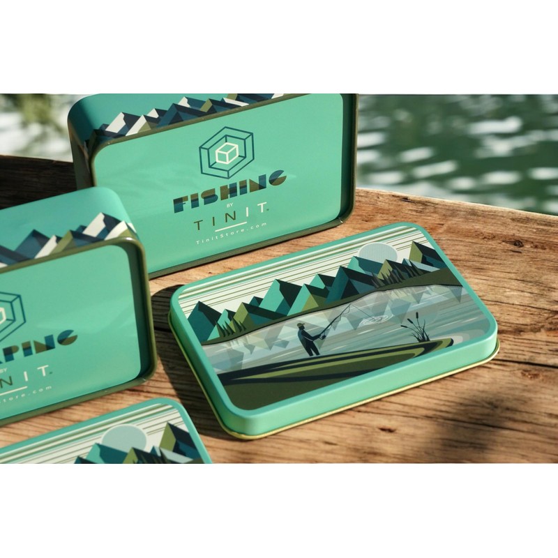 TINIT Fishing Tin Tackle Bait Box Gift Metal Mens Dad