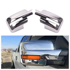 AUCERAMIC Chrome Plated Full Mirror Covers Caps Compatible with 2009-2014 Ford F150 2 Door 4 Door Side View Mirror Back Cover Cap Overlay