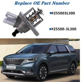 Engine Coolant Thermostat,Compatilbe with Hyundai 2017-2022 Palisade Sedona Cadenza Sorento Telluride 3.3L 3.8L V6,Thermostat Housing Replace 255003L300 25500-3L300