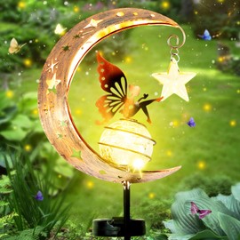 Mond Solarlampen für Außen Gartendeko Terassendeko, Mond Solarleuchten Garten im Freien,Freien Solarlampe für Außen, Mond Solarlampen für außen Garten,Terrasse Hof Rasen Gilt für Terrasse Balkon Rasen