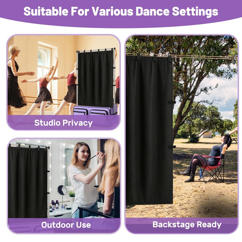 UEAKPIC Privacy Curtains for Dance Bag with Garment Rack, Suitcase