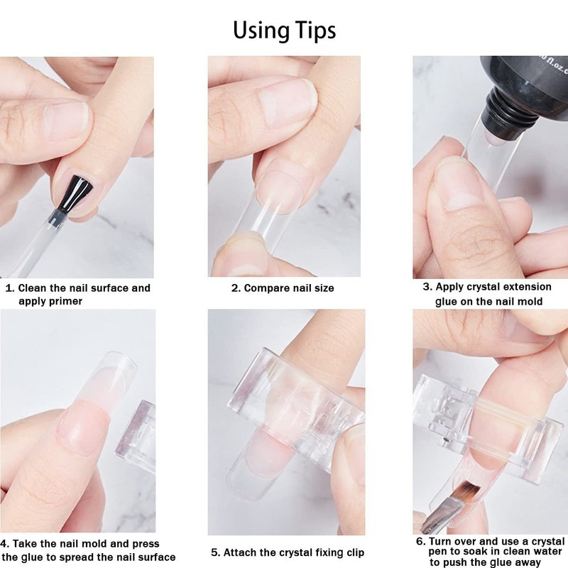 DRDS 10Pcs Nail Tips Clip for Quick Building Polygel nail