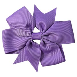10pcs Mauve Hair Bows Clips Slides Grips 3" inch Pinwheel Solid Vibrant Colour Girls Hairbows