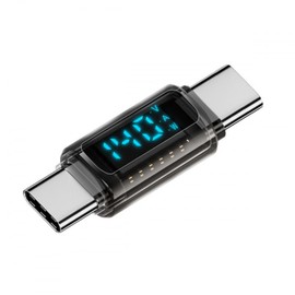 CY Adapter Transparent Typ-C Smart LED Display USB-C Stecker auf Stecker Verlängerung Adapter USB4.0 40Gbps 140W Strom Spannung Überwachung Tester Detektor
