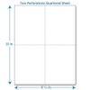 Perforated Paper, Two Perforations to Quarter the Sheet on White