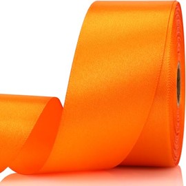 NISDOCF Orange Ribbon-1-1/2 Inch 30 Yards Orange Solid Satin Ribbon for Gift Wrapping,Craft Floral Bouquets,Wedding Party,Timeless Flower,Decoration Floral Hair,Balloons