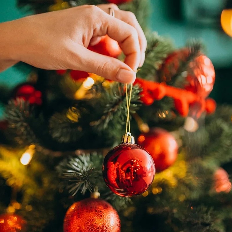 Christmas Decorations,H HOME-MART 44Pcs Christmas Tree Baubles,Christmas Ball Ornaments|Hanging Christmas